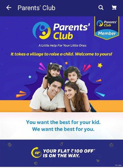 India Desire : Flipkart Parents Club : Join & Get Flat Rs 100 Off On Rs. 100 Shopping At Flipkart [Selected Users]